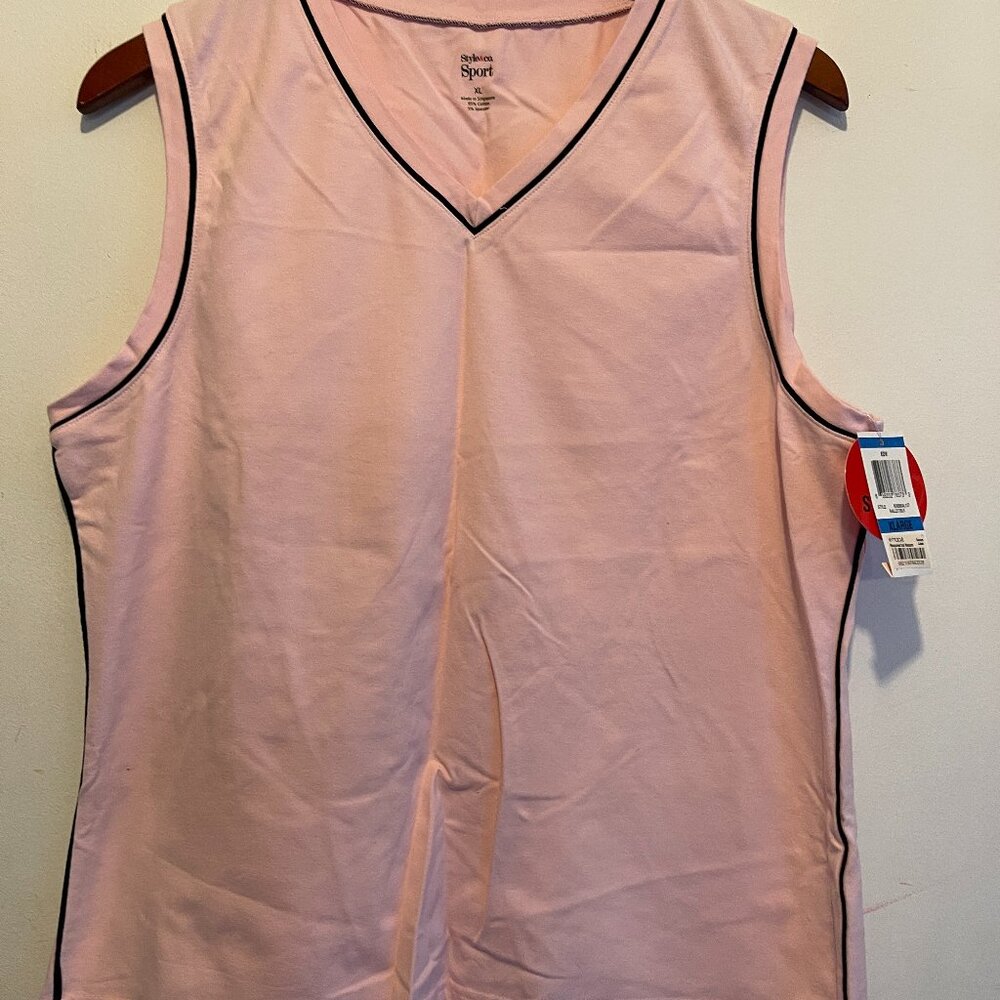 Style & Co Pink & Black Pajama Lounge Shirt (XL) & Pants (L) Set Women NWT (102)